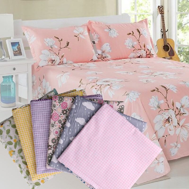 DIY 7PCS Bundles Fabric Fat Quarters Cotton Floral Dress Craft Quilt Sewing