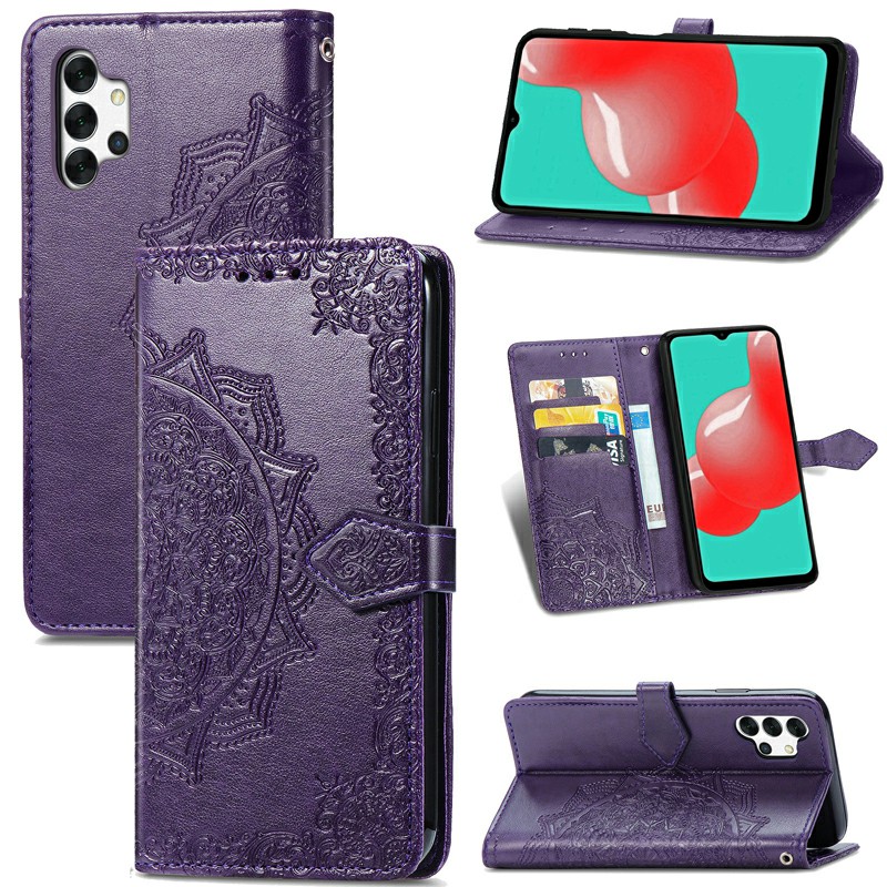 Datura Flower Embossed Pattern Leather Flip Stand Case for Samsung Galaxy A32 5G