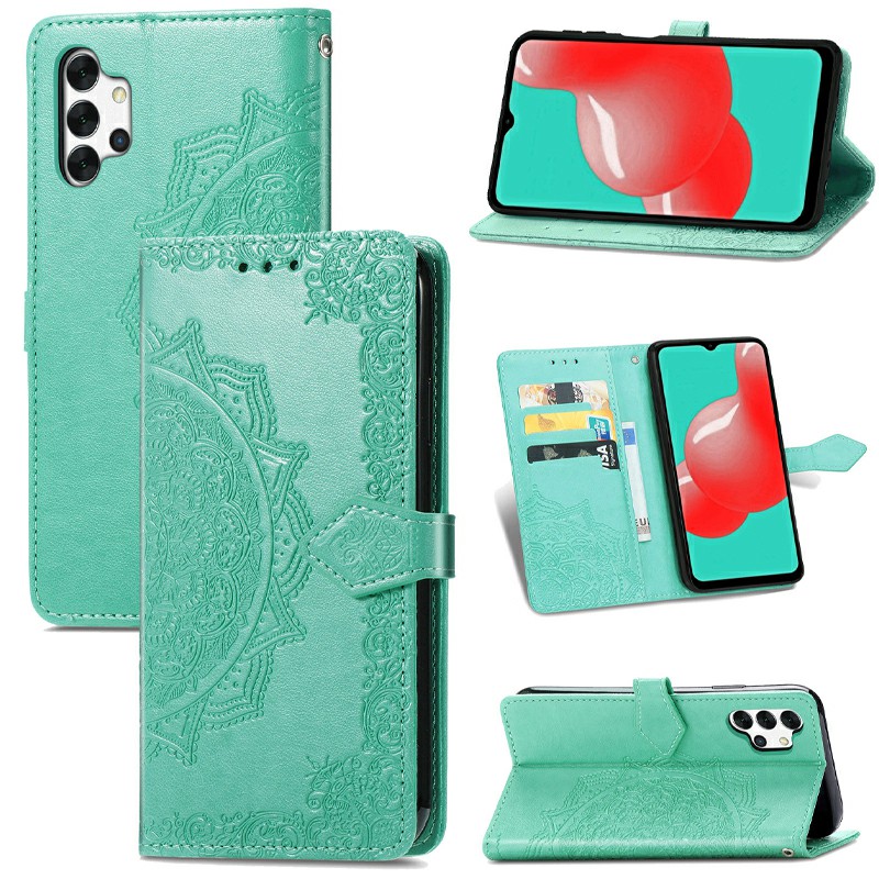 Datura Flower Embossed Pattern Leather Flip Stand Case for Samsung Galaxy A32 5G