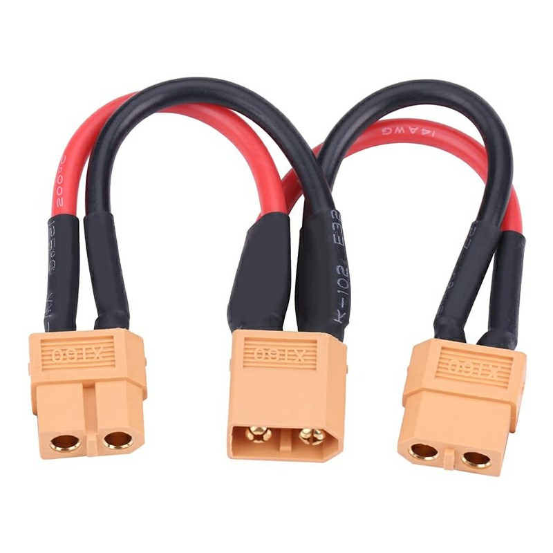 XT60 Connector Y Splitter 1 male to 2 Female Parallel Connection Cable