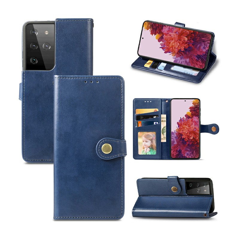 Magnetic PU Leather Wallet Card Case Cover for Samsung Galaxy S21 Ultra