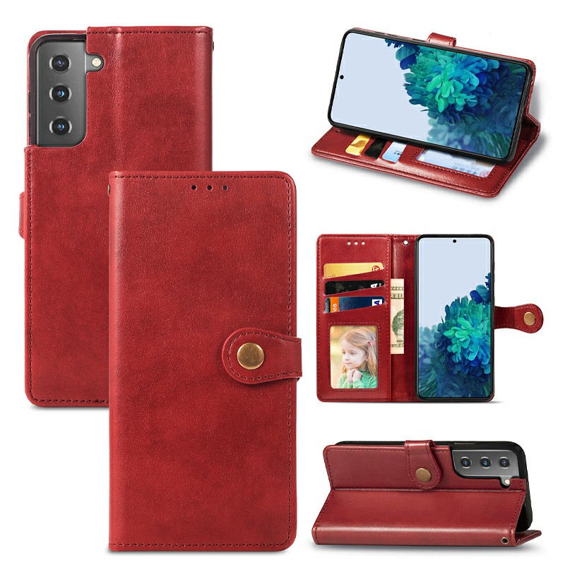 PU Leather Magnetic Wallet Card Case Cover for Samsung Galaxy S21 Plus
