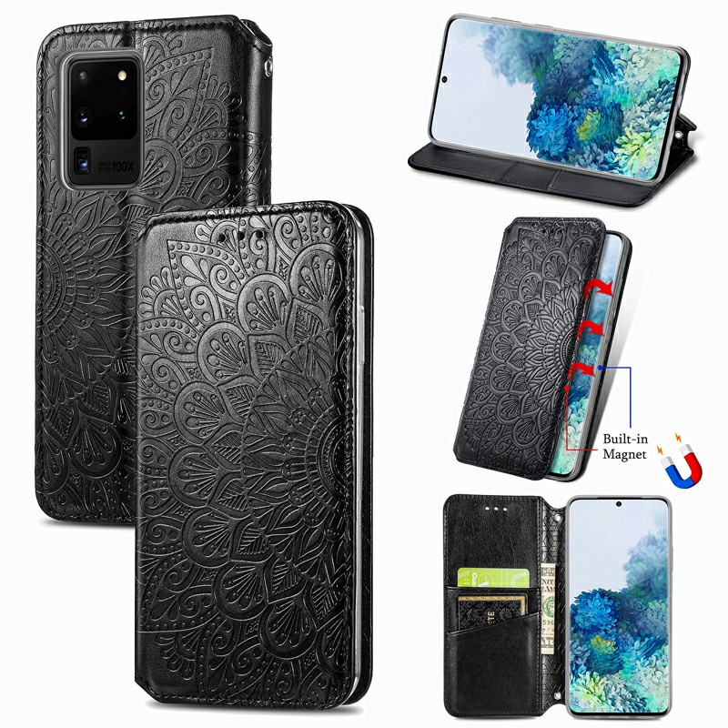 Magnetic PU Cover Leather Wallet Card Case for Samsung Galaxy S20 Ultra