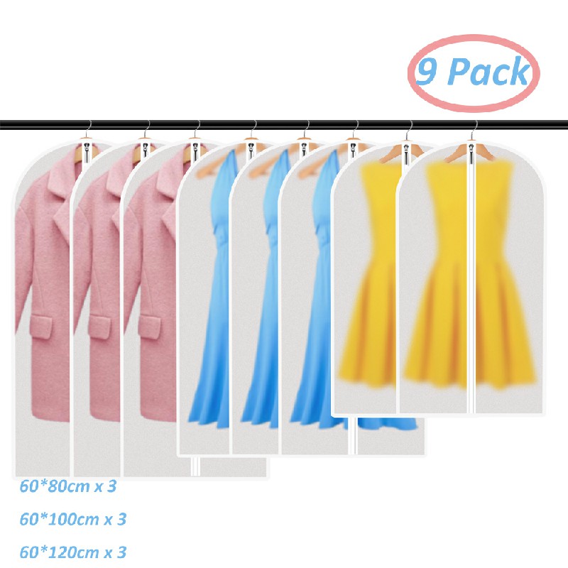 Wholesale 9pcs/Set Hanging Garment Bag Moth-Proof with Study Full Zipper  for Closet Storage and Travel - Aulola UK