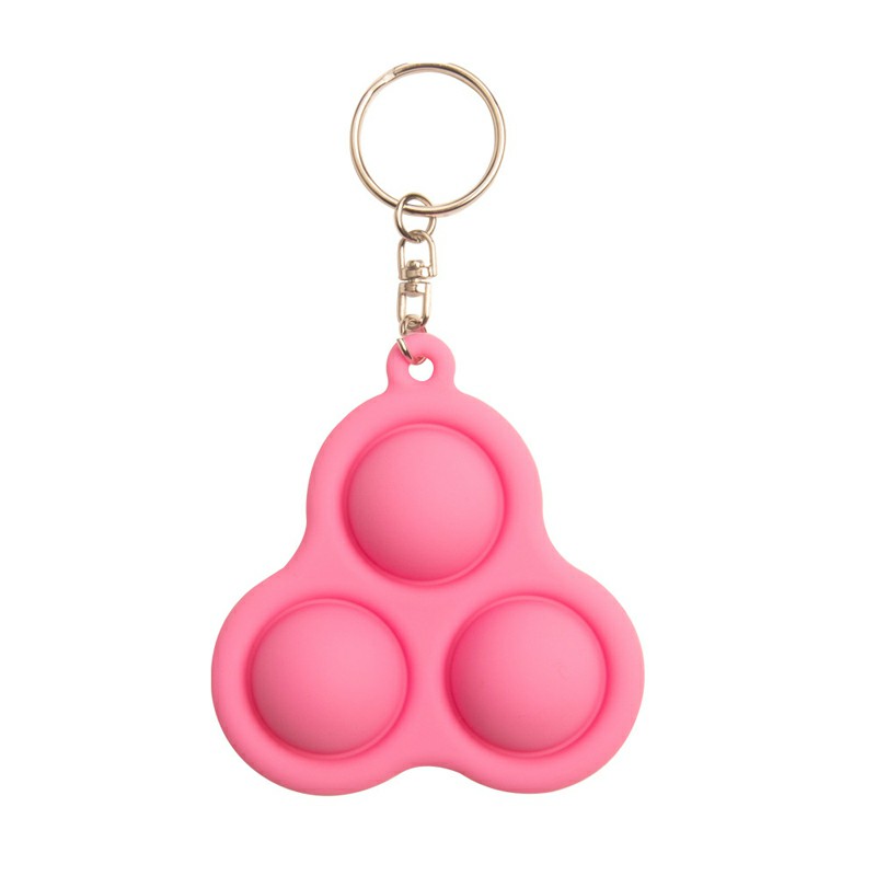 Triangle Press Bubble Fun Mini Pressure Relief Fingertip Silicone Finger Practice Keychain