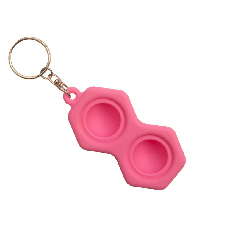 Hexagon Press Bubble Fun Mini Pressure Relief Fingertip Silicone Finger Practice Keychain