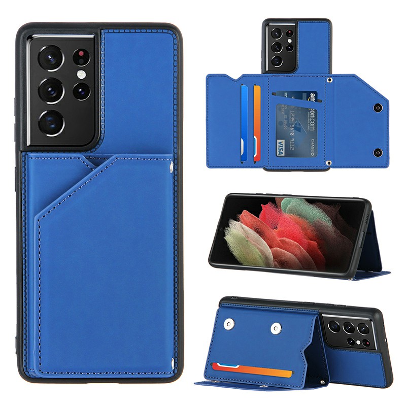 PU Leather Folio Stand Cover Case for Samsung Galaxy S21 Ultra 5G