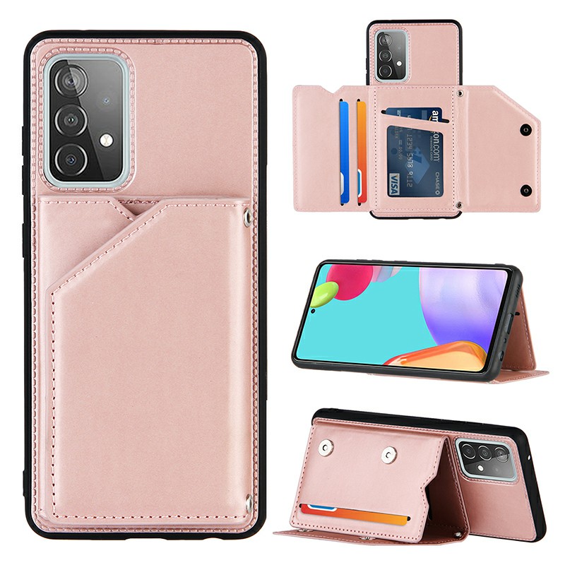 Folio Stand Cover PU Leather Flip Case with Lanyard for Samsung Galaxy A52 5G
