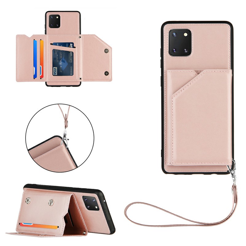 Folio Stand Cover PU Leather Flip Case with Lanyard for Samsung Galaxy M60S A81 NOTE 10 LITE