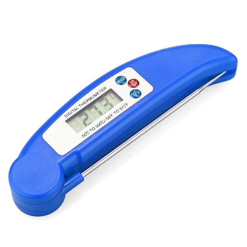 Digital Food Thermometer Probe for BBQ Meat Turkey Jam - Blue