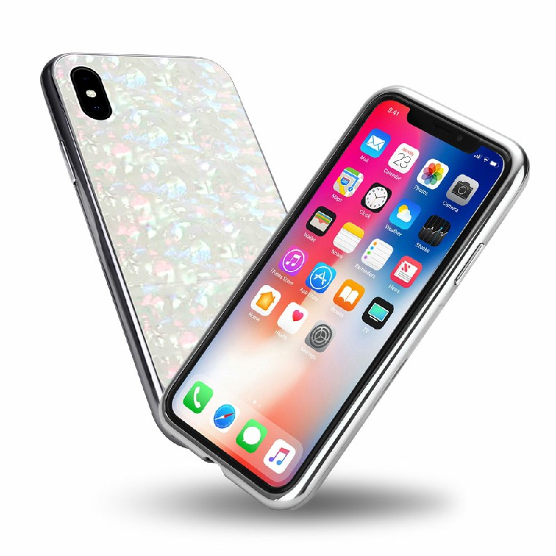 Magnetic Absorption Marble Tempered Glass Case Coverlass Cover Marble iPhone XS