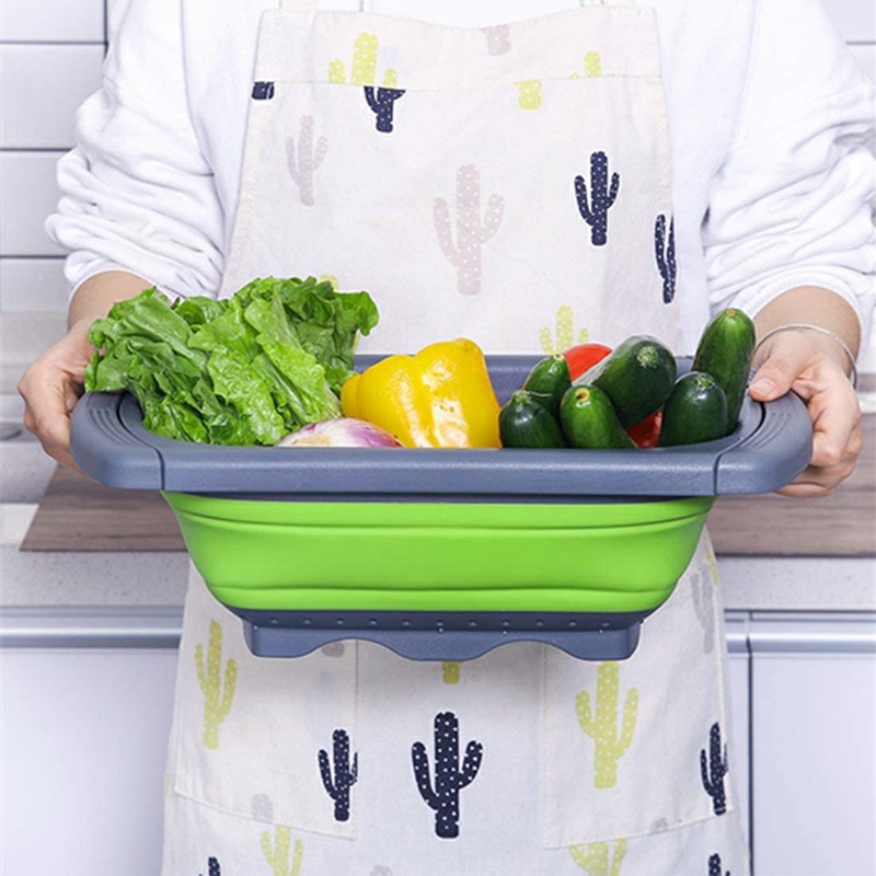 Wholesale Collapsible Colander Fruit Vegetable Washing Basket Folding Drain  Basket Kitchen - Green - Aulola UK