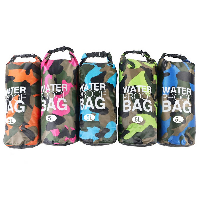 5L Waterproof Dry Bag Ultralight Camouflage Outdoor Pouch Organizer for Drifting Swimming Camping - Royal Blue