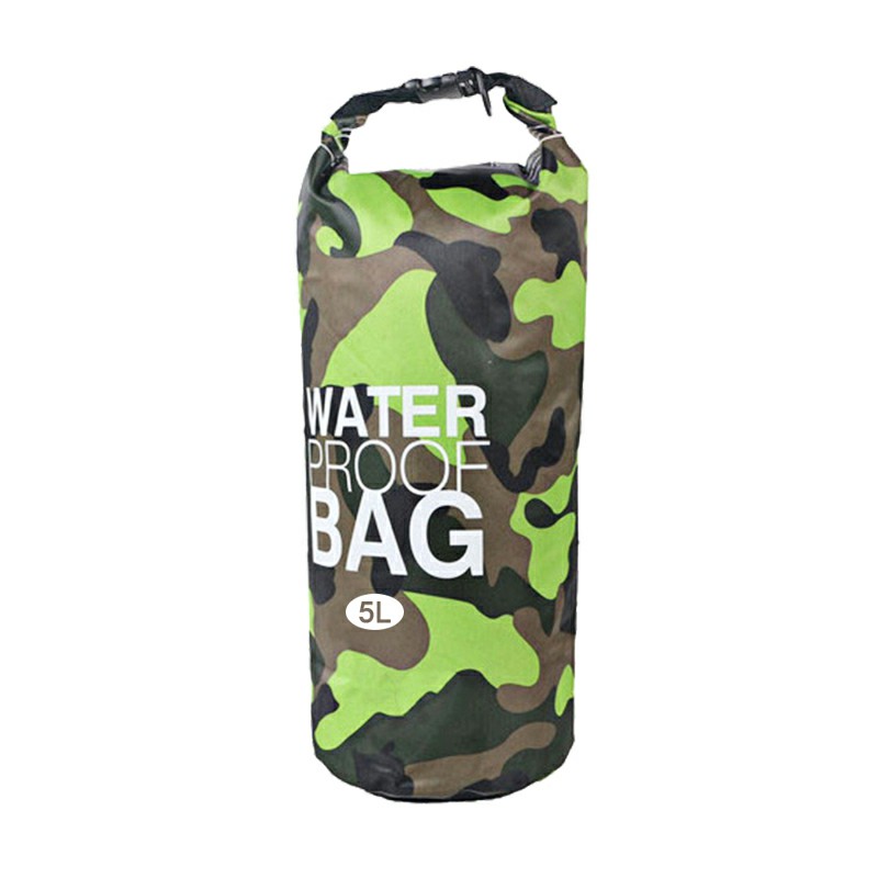 5L Waterproof Dry Bag Ultralight Camouflage Outdoor Pouch Organizer for Drifting Swimming Camping - Green