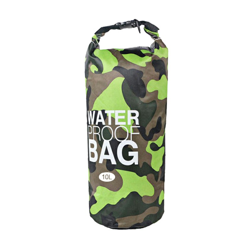 10L Camouflage PVC Waterproof Dry Bag Pouch Backpack Organizer for Outdoor Sports - Green