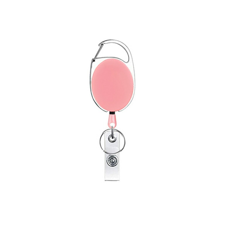 Wholesale Retractable Badge Reel with Carabiner Belt Clip and Key Ring -  Pink - Aulola UK