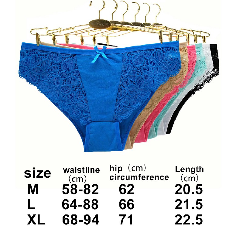 6 Pack Women Knickers Underwear Lady Lace Panties Seamless Briefs Pants - M