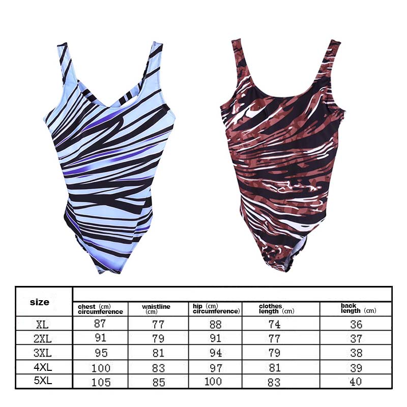 Dropshipping One Piece Beach Tummy Control Swimsuit Padded Bikini Swimwear  Swimming Costume - Coffee Stripe 4XL - Go Dropship
