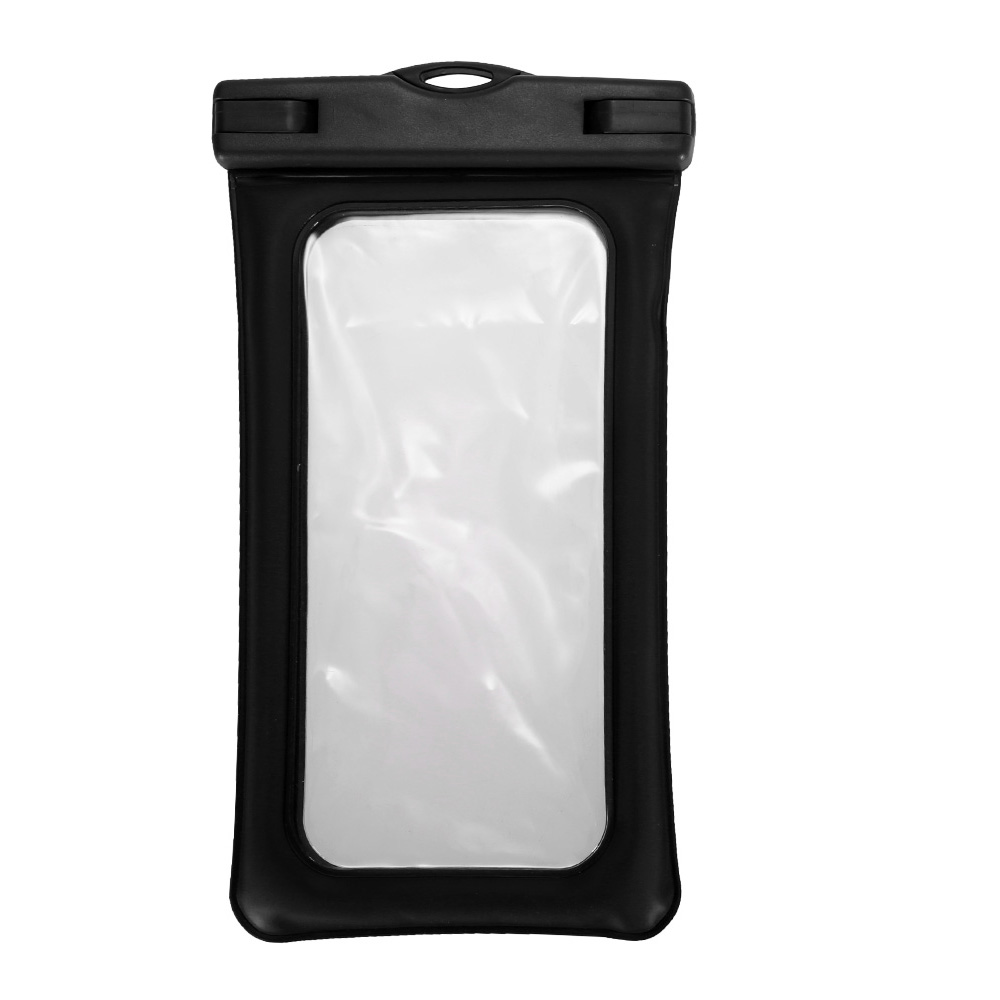 6 Inches Universal Inflatable Floating Waterproof Pouch Phone Dry Bag Case - Black