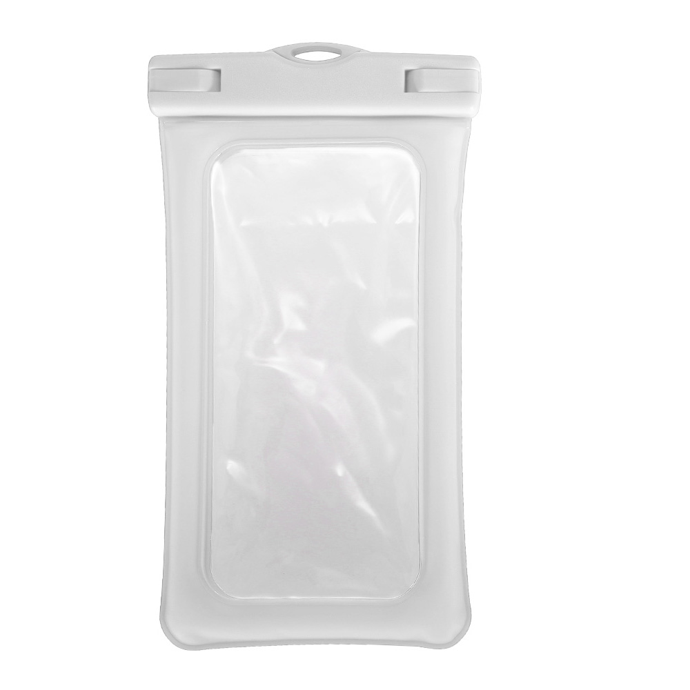 6 Inches Universal Inflatable Floating Waterproof Pouch Phone Dry Bag Case - White