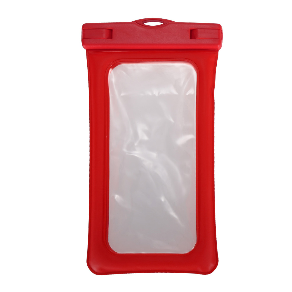 6 Inches Universal Inflatable Floating Waterproof Pouch Phone Dry Bag Case - Red