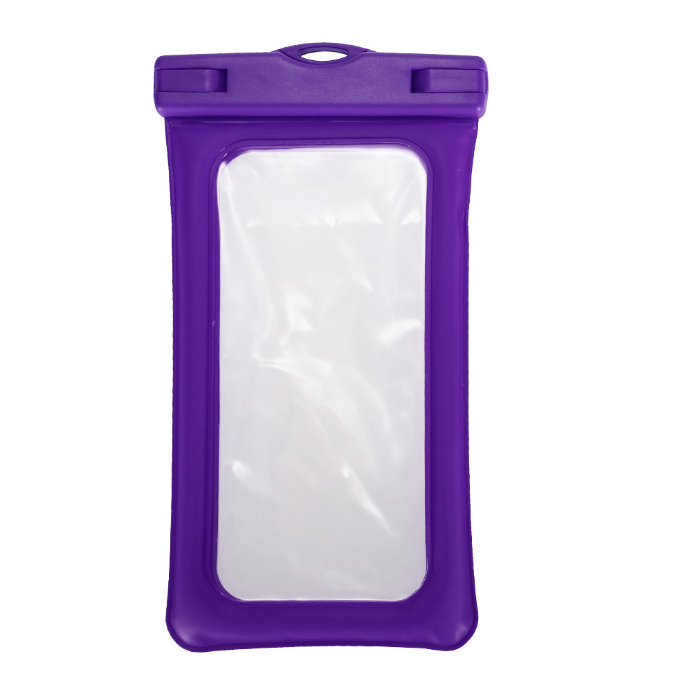 6 Inches Universal Inflatable Floating Waterproof Pouch Phone Dry Bag Case - Purple