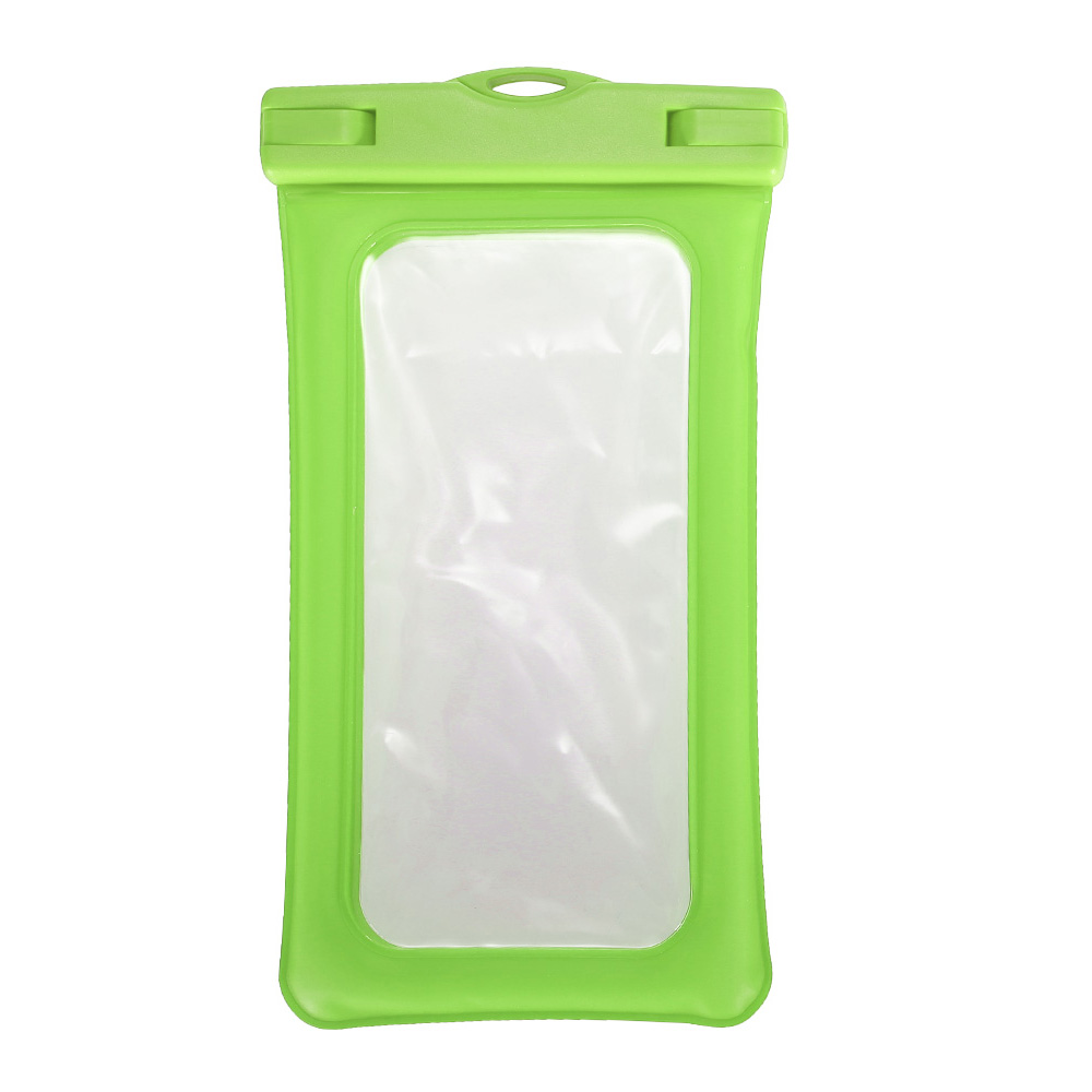 6 Inches Universal Inflatable Floating Waterproof Pouch Phone Dry Bag Case - Green