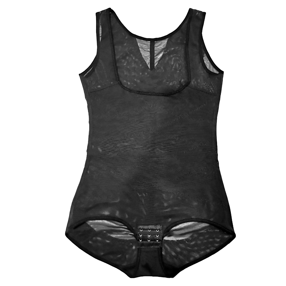 Black Mesh Lace Up Body Shaper Slimming Shapewear Underweary Lingerie Tank  Top Halter